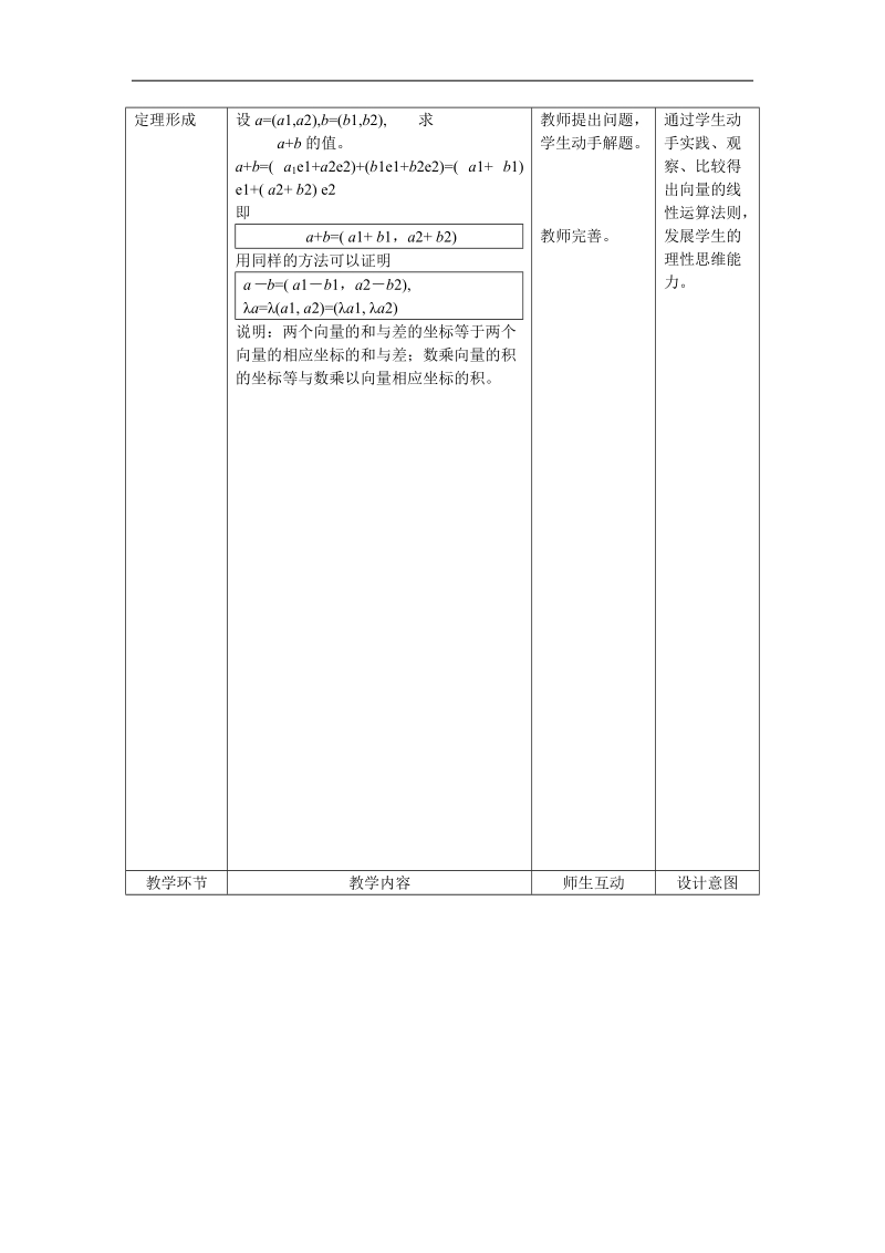 数学：2.2.3《用平面向量坐标表示向量共线条件》教案（1）（新人教b版必修4）.doc_第2页