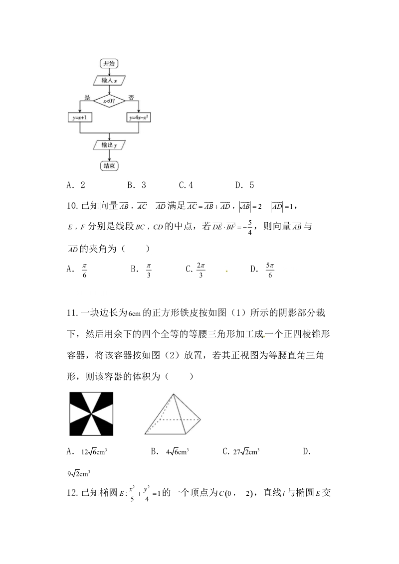 优质解析：广东省2017届高三上学期阶段性测评（一）数学（文）试题（原卷版）.doc_第3页