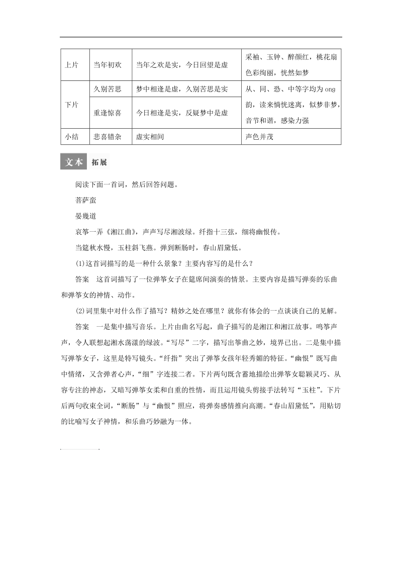 2015-2016年苏教版选修《唐诗宋词选读》第49课《鹧鸪天》（彩袖殷勤捧玉钟）学案.doc_第3页