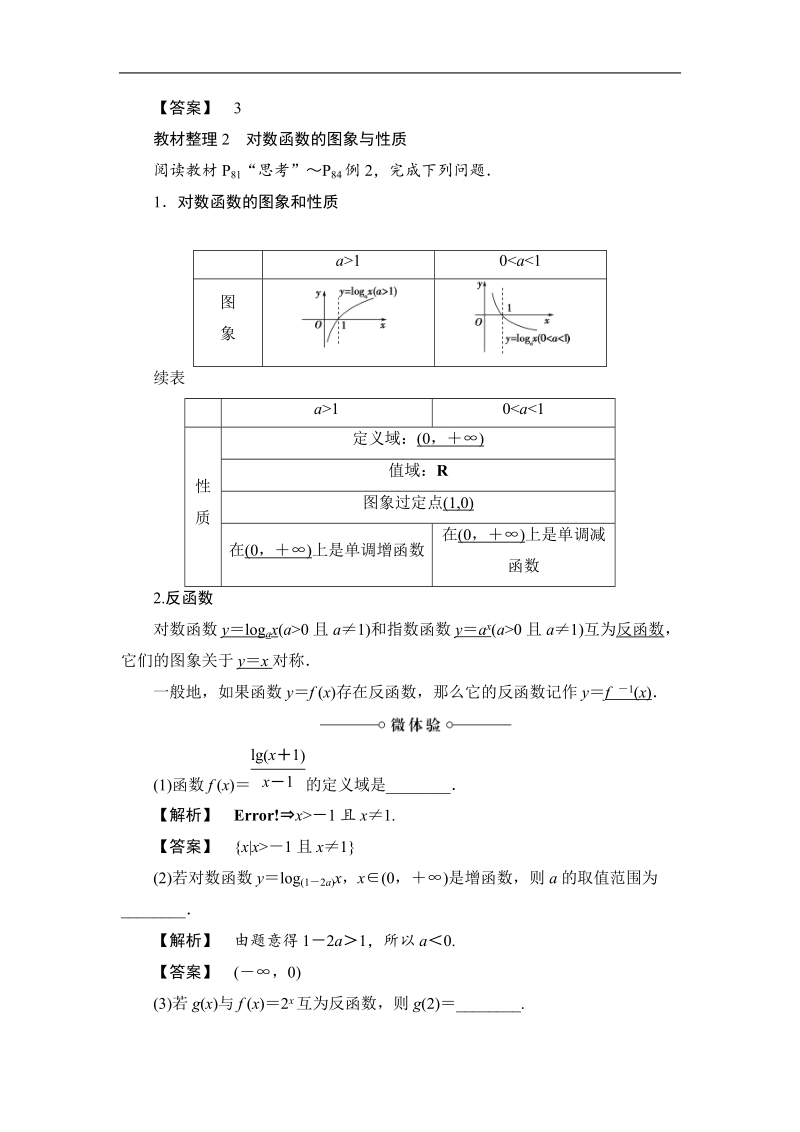 2018版高中数学（苏教版）必修1同步教师用书：第3章 3.2.2 第1课时 对数函数的概念、图象与性质.doc_第2页