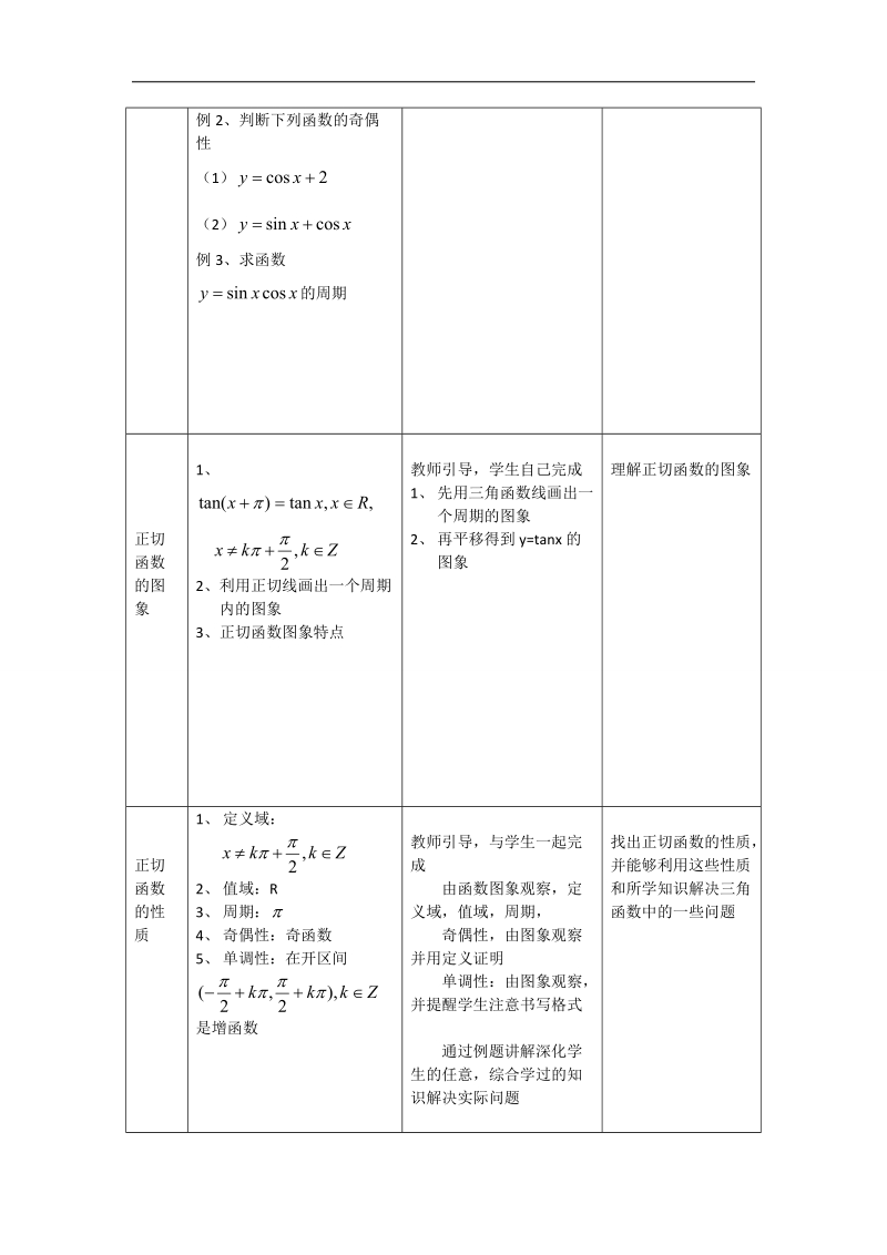 【优质赛课】数学人教b版必修4教案：1.3.2 余弦函数、正切函数的图象与性质.doc_第3页