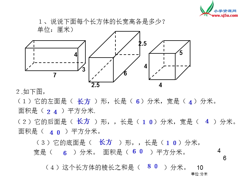 （苏教版）2014年秋六年级数学上册 1.2 长方体和正方体的表面积课件2.ppt_第2页