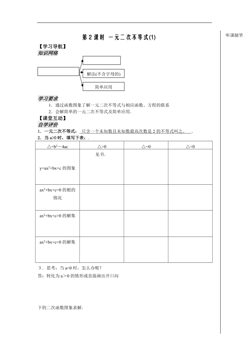 《不等式》学案2（苏教版必修5）.doc_第1页