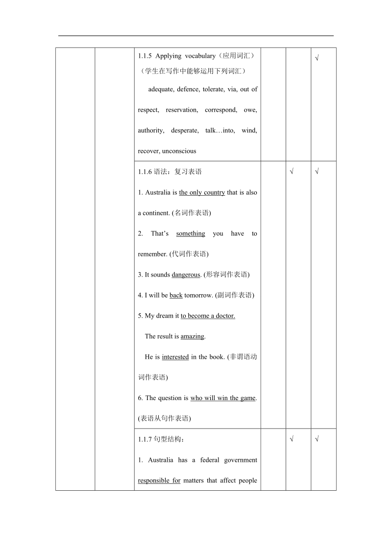 湖北省黄冈市某重点中学人教新课标英语book9 unit three australia单元教学细目与单元检测.doc_第3页