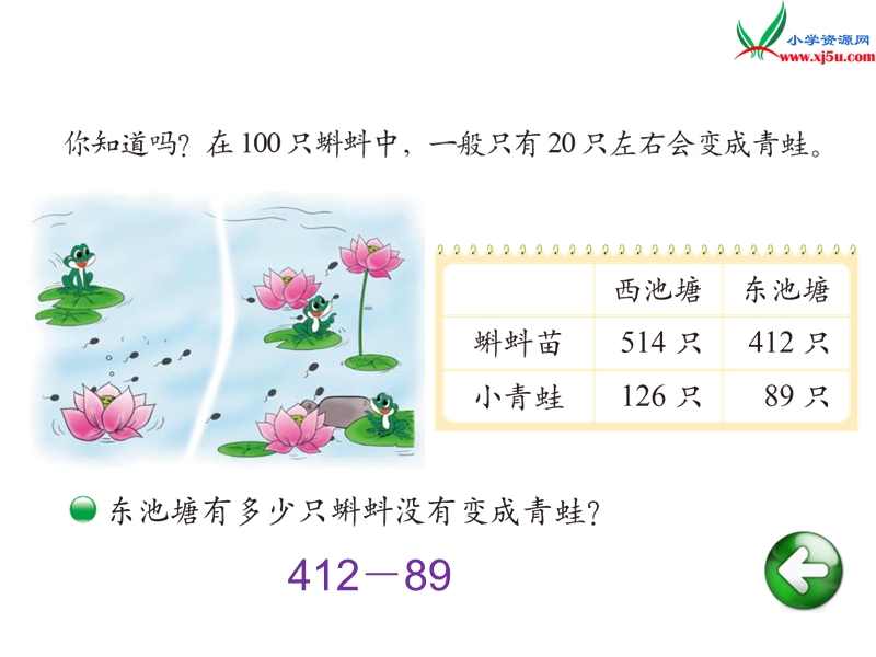 （北师大版）2014秋数学二年级下册第五单元小蝌蚪的成长.ppt_第2页