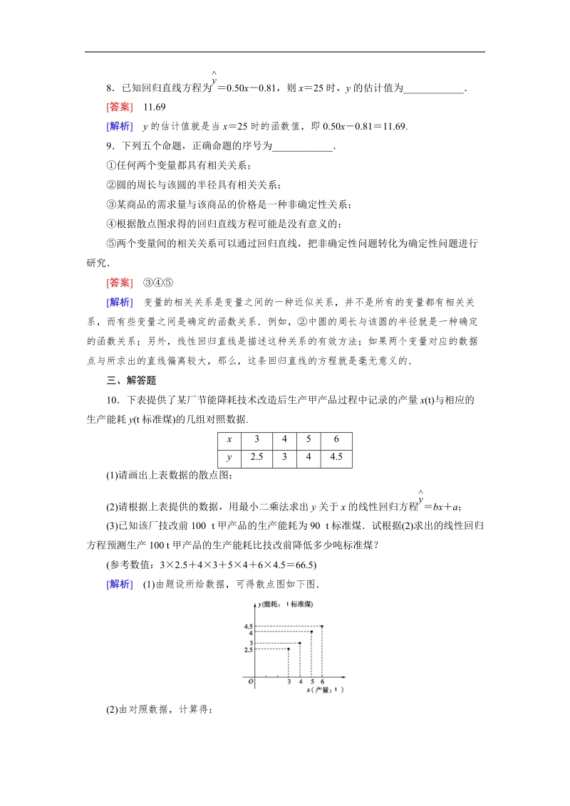 【成才之路】高中数学人教b版选修2-3同步练习： 3.2回归分析.doc_第3页