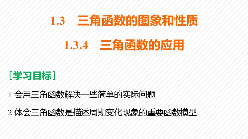 【创新设计】高一数学苏教版必修4课件：1.3.4 三角函数的应用.ppt_第2页