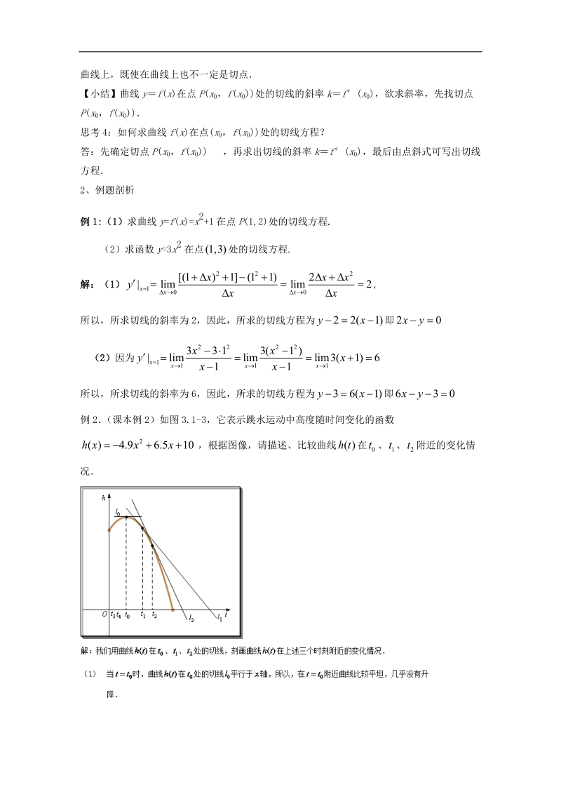 专题1.1.3 导数的几何意义（讲）-高二数学同步精品课堂（提升版）（选修2-2） .doc_第2页