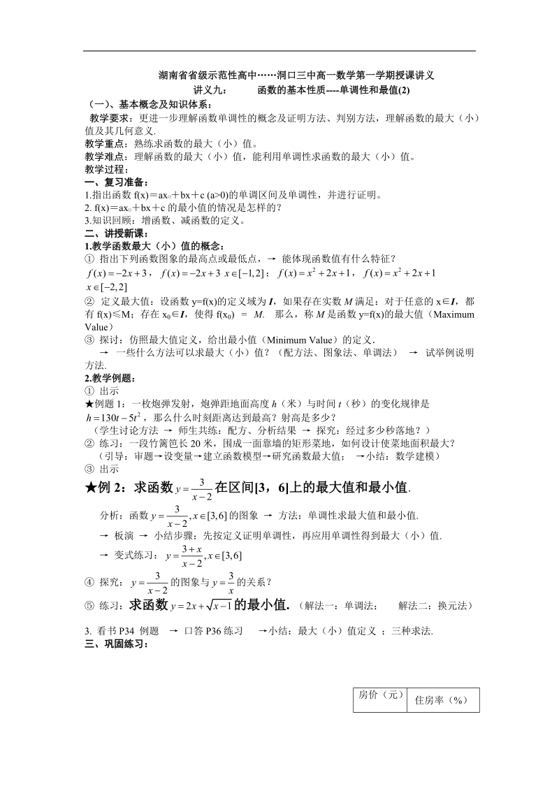 《单调性与最大（小）值》教案11（新人教a版必修1）.doc_第1页