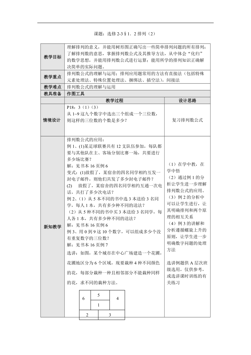 《排列与组合》教案2（新人教a版选修2-3）.doc_第1页