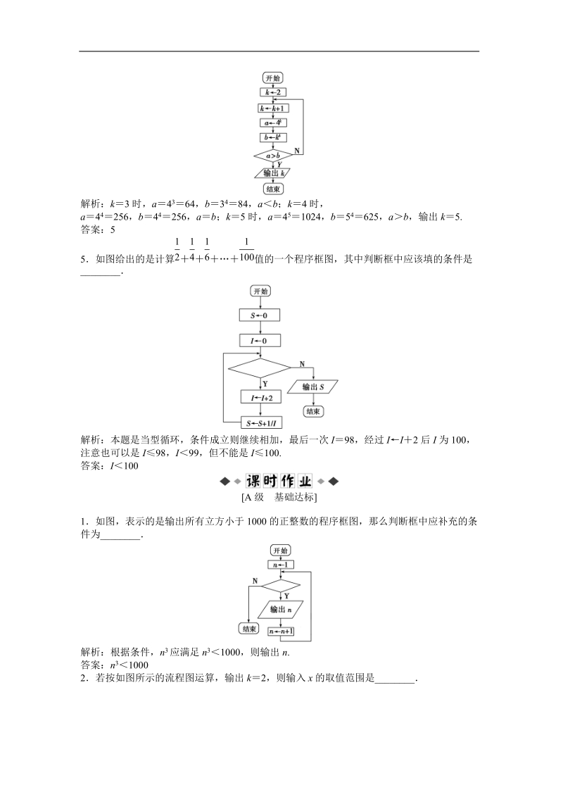 数学：第1章1.2.3循环结构随堂自测和课后作业（苏教版必修3）.doc_第2页