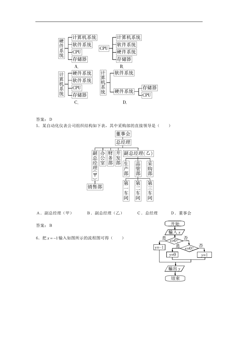 《结构图》同步练习1（新人教b版选修1-2）.doc_第2页