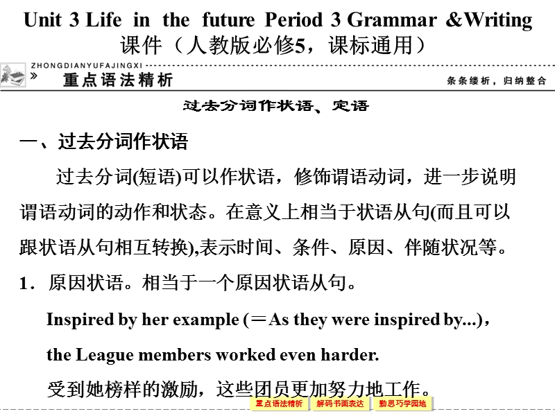 【创新设计】高中英语配套课件：必修5 unit 3 period 3（人教版，课标通用）.ppt_第1页