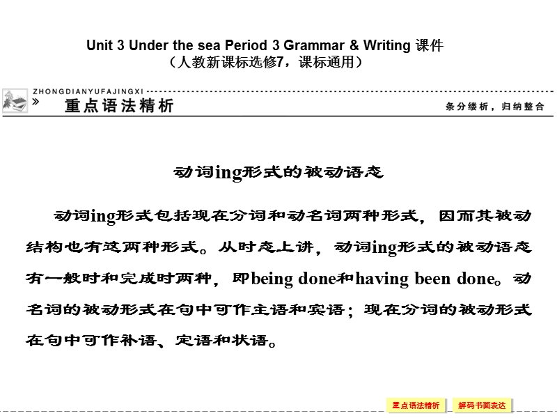 【创新设计】高中英语配套课件：选修7 unit 3 period 3（人教版，课标通用）.ppt_第1页