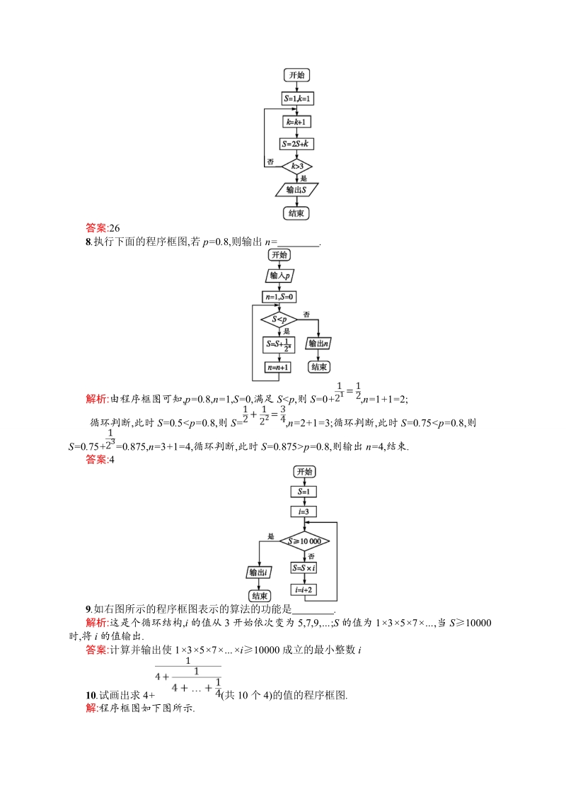 【同步测控】高一数学人教b版必修3课后作业：1.1.3 算法的三种基本逻辑结构和框图表示 .doc_第3页