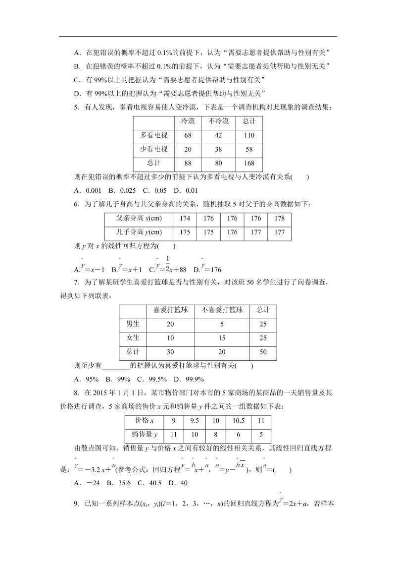 优化方案·高中同步测试卷·人教a数学选修1－2：高中同步测试卷（二） word版含答案.doc_第2页