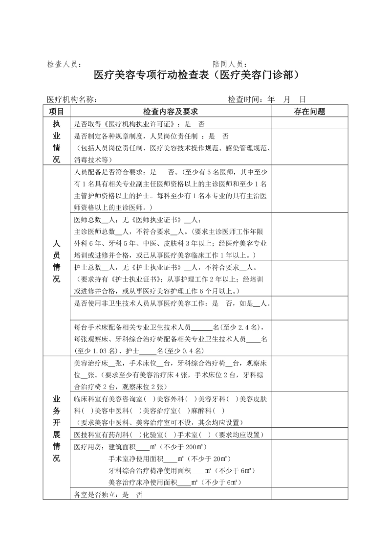 医疗美容专项行动检查表.doc_第3页