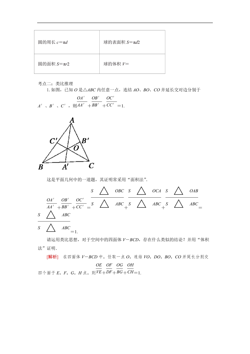 山东省济宁市学而优高二数学（新课标人教版）选修2-2考点清单：《2.1.2 类比推理》.doc_第2页