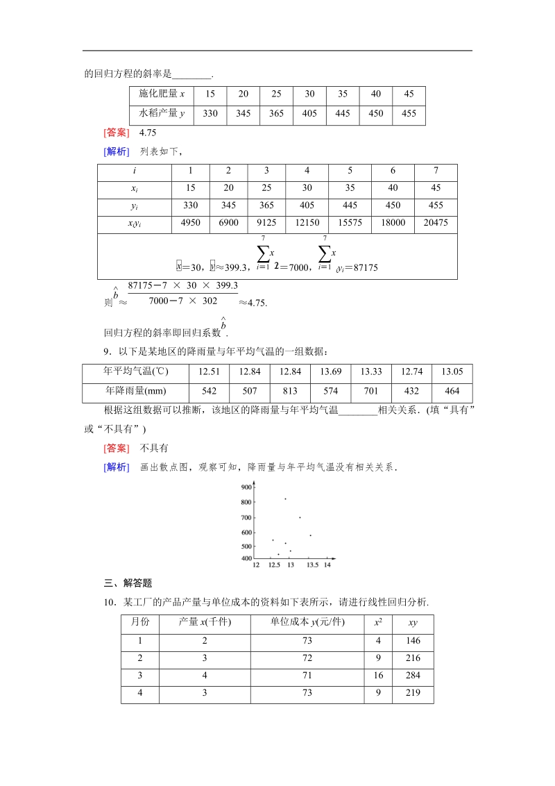 【成才之路】高中数学人教a版选修2-3同步练习：3.1回归分析的基本思想及其初步应用.doc_第3页