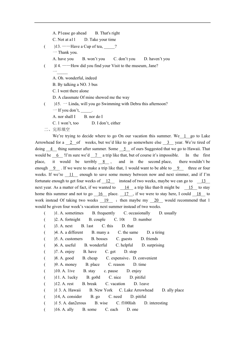 山西省英语人教版必修3 unit 4 astronomy the science of the stars 同步练习(四).doc_第2页