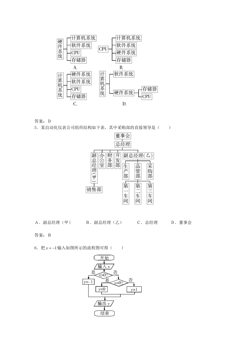 甘肃省高中数学新人教a版选修1-2：第4章 框图 测试（4）.doc_第2页