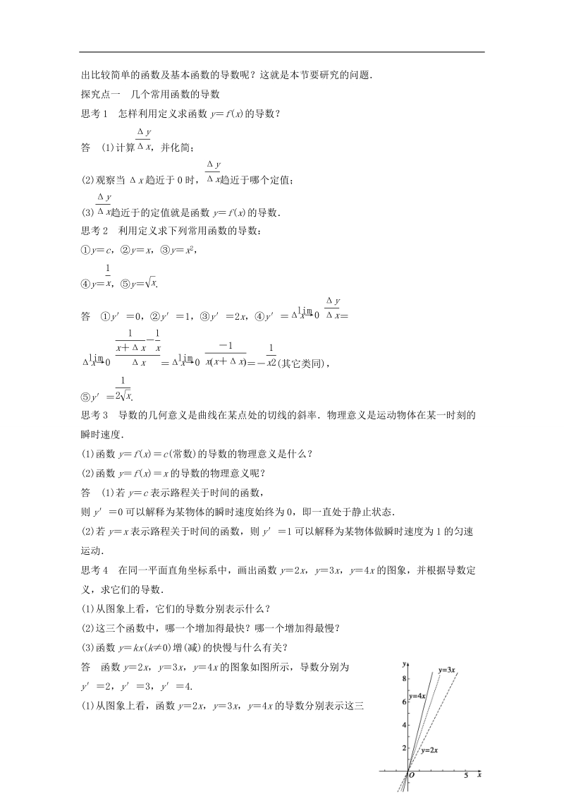 【创新设计】高中数学新人教a版选修2-2课时作业：第一章 导数及其应用1.2.1_1.2.2几个常用函数的导数基本初等函数的导数公式及导数的运算法则一 word版含解析.doc_第2页