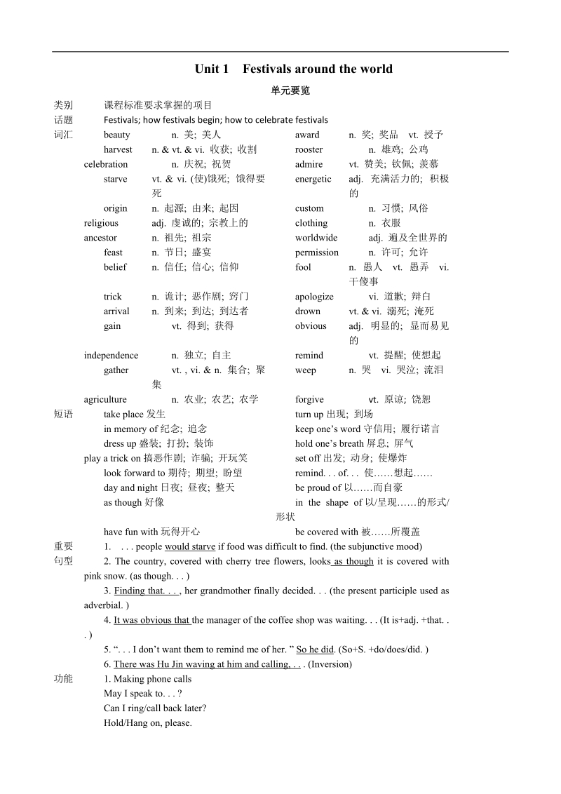 高中英语优秀教案：unit1 festivals around the world period1 warming up and reading（新人教版必修3）.doc_第1页