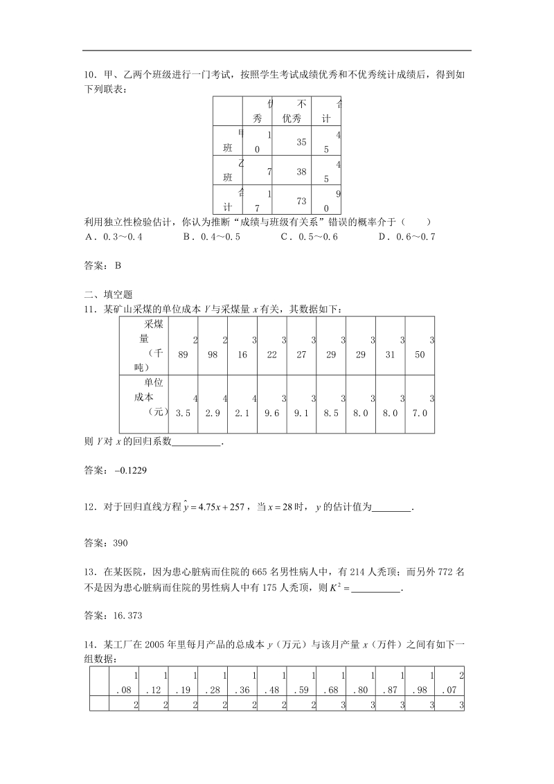 数学：第三章《统计案例》测试（2）（新人教a版选修2-3）.doc_第3页