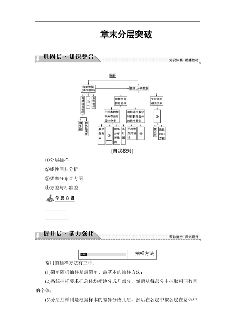 2018版高中数学（苏教版）必修3同步教师用书：第2章 章末分层突破.doc_第1页