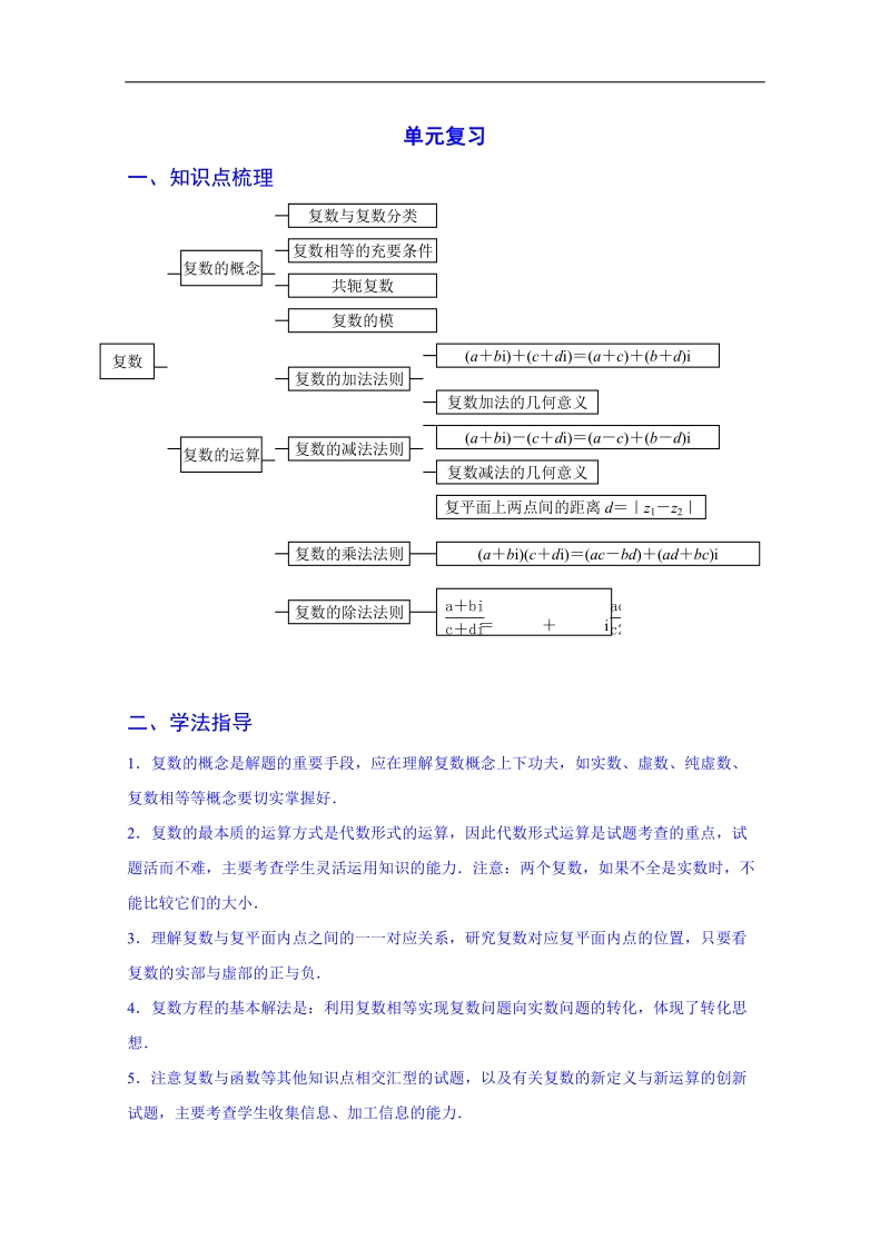 江苏省高中数学教案 苏教版选修2-2 第三章《数系的扩充和复数的概念》单元复习.doc_第1页