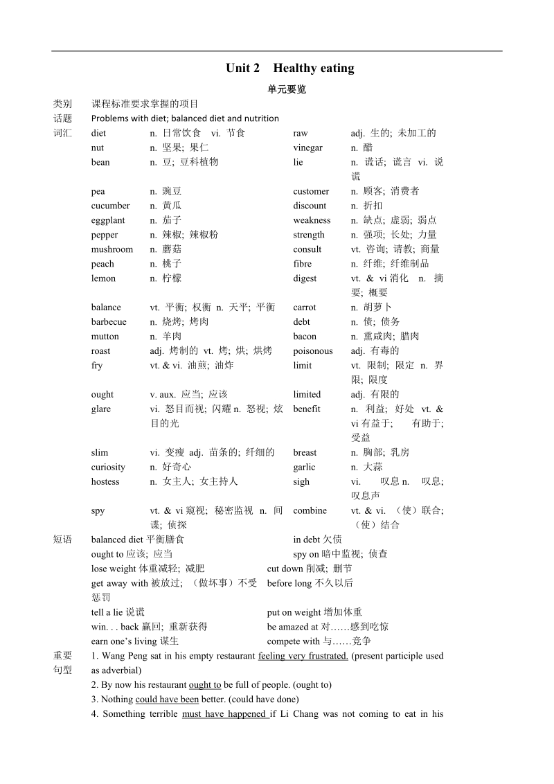 高中英语优秀教案：unit2 healthy eating period1 warming up and reading（新人教版必修3）.doc_第1页