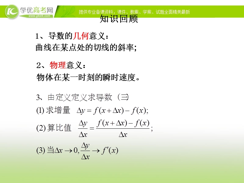 【优选整合】高中数学人教a版选修2-2 第一章1.2.1《几个常用函数的导数》【课件】 （共12张ppt）.ppt_第2页