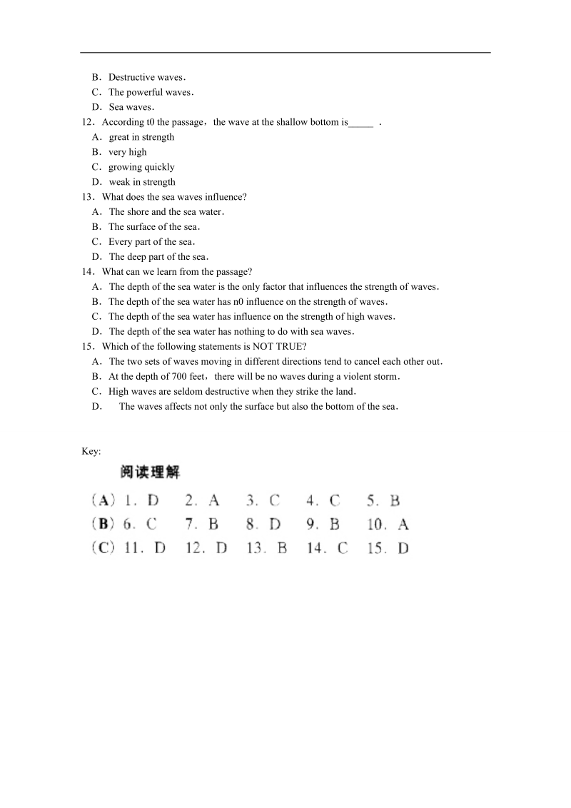 山西省英语人教版必修1 unit 4 earthquakes 同步练习（九） .doc_第3页