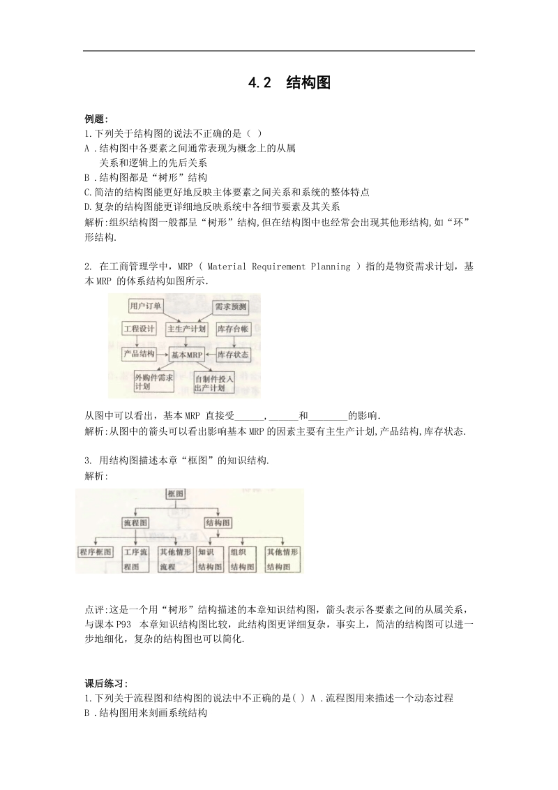 数学：4.2《结构图》测试（新人教a版选修1—2）.doc_第1页