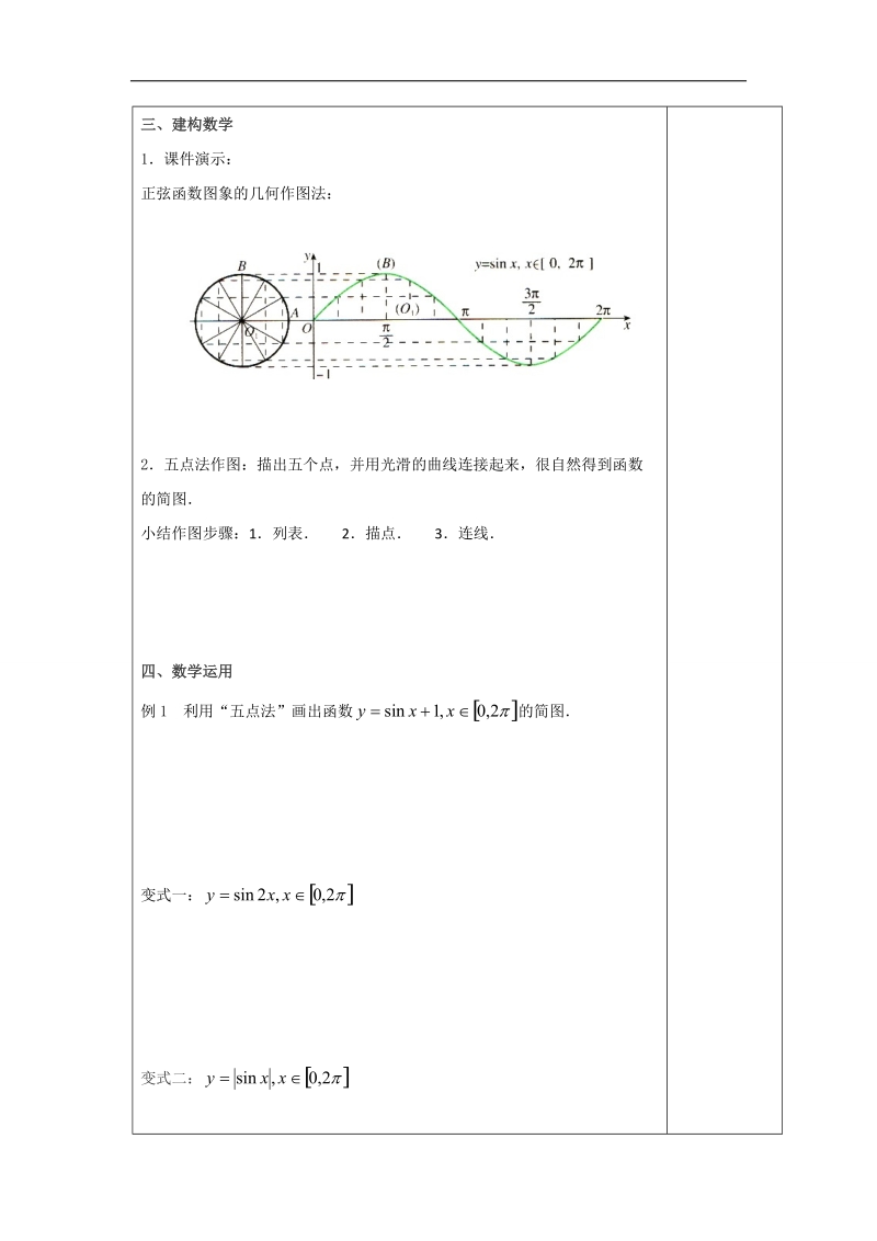 江苏省高中数学必修四苏教版教案：1.3.2　三角函数的图象与性质（1）.doc_第2页