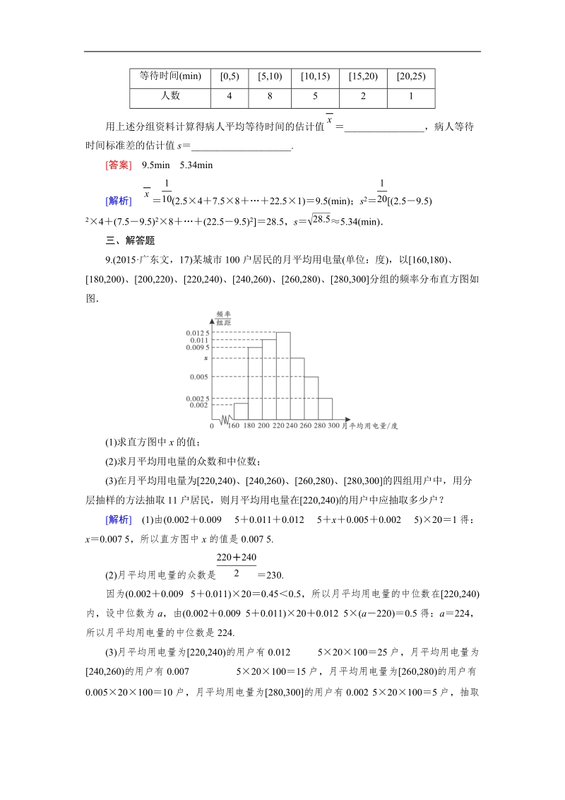 【成才之路】高中数学人教b版必修3习题：2.2.2 第1课时《用样本估计总体》.doc_第3页