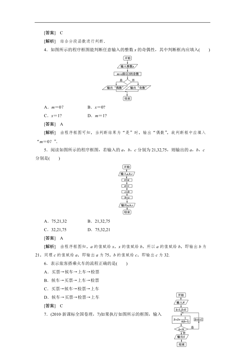 数学：4.1流程图 强化作业 成才之路（人教a版选修1-2）.doc_第2页