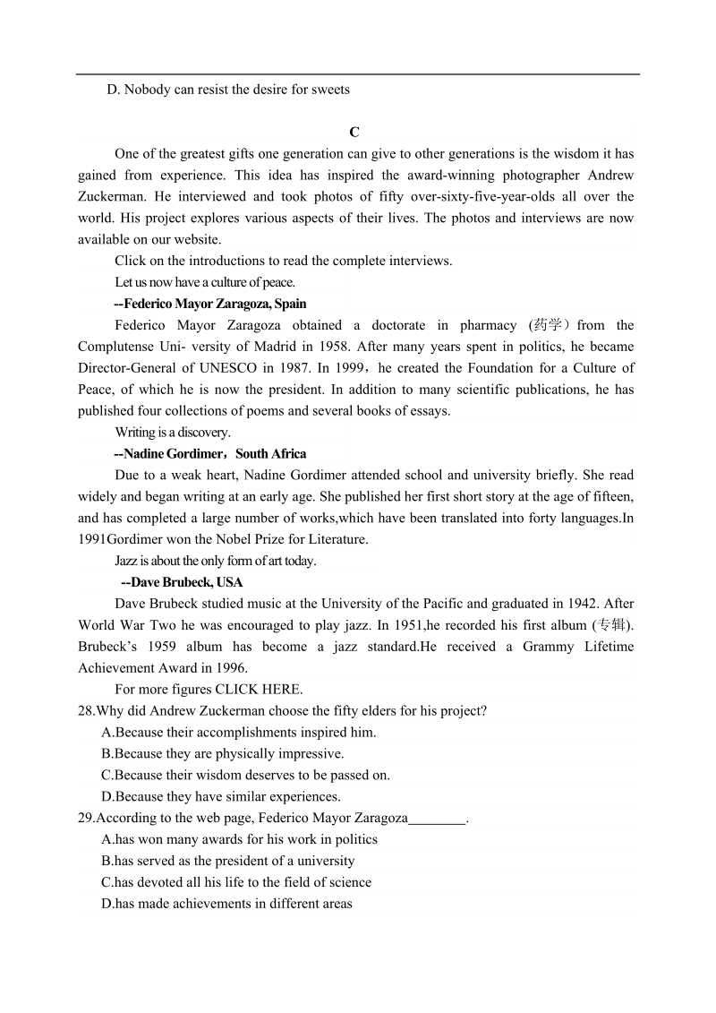 广东云浮市新兴一中2017届高三上学期月考（三）英语试题.doc_第3页