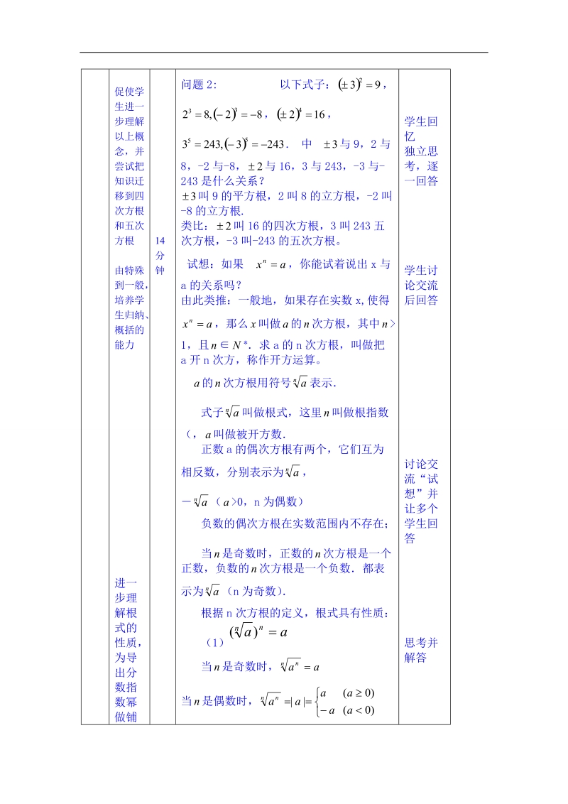 北京市人教版数学教案 必修一 3.1.1实数指数幂及其运算.doc_第2页