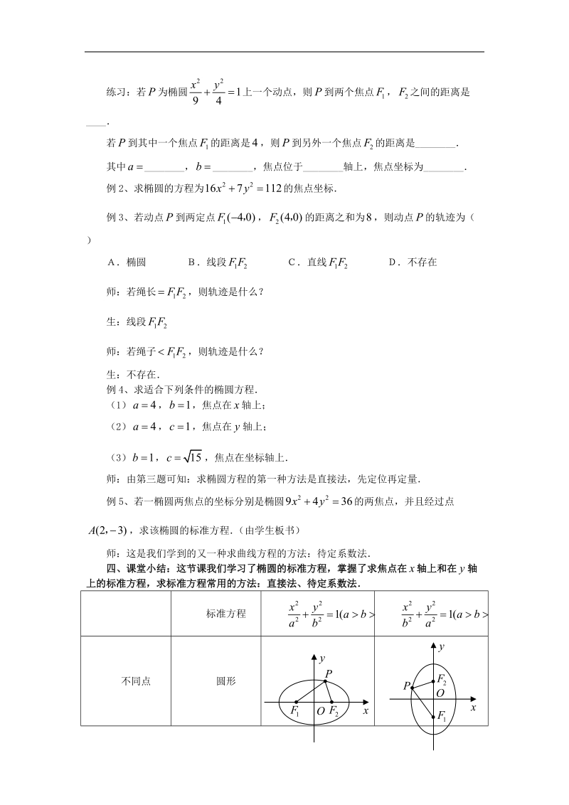 数学：2.2《椭圆》教案（苏教版选修2—1）.doc_第3页