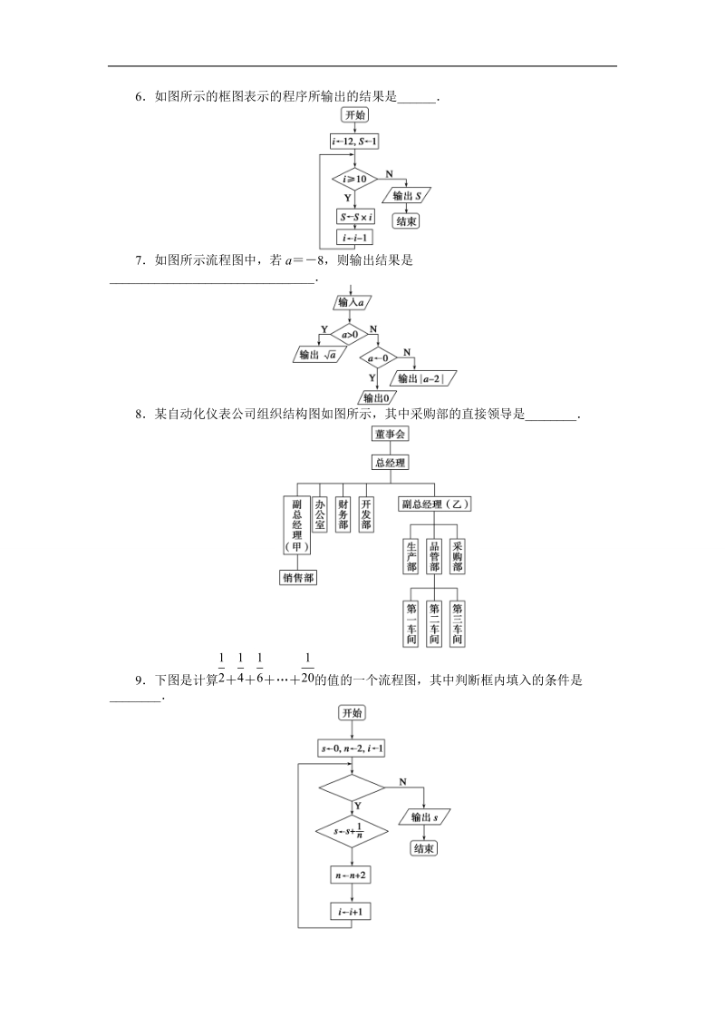 苏教版数学选修1-2全套备课精选单元测试：第4章　框　图（b）.doc_第2页