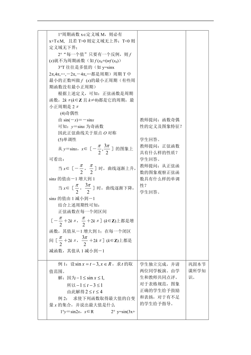 《正弦函数的性质》教案2（人教b版必修四）.doc_第3页