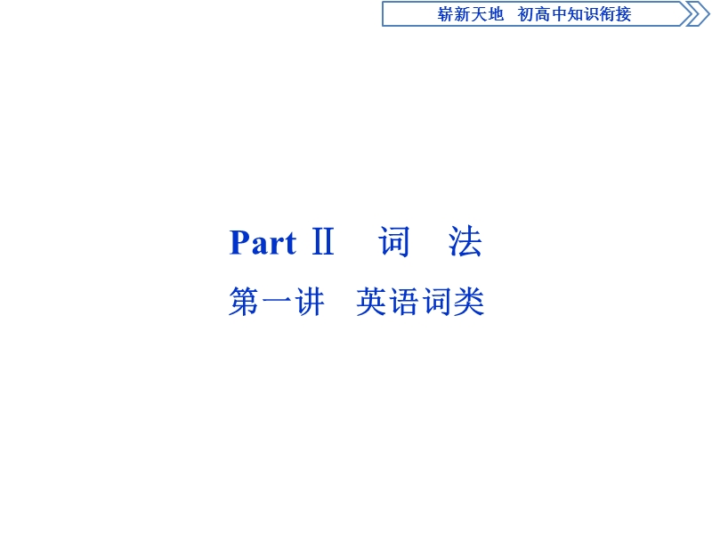 2017高中同步创新课堂英语优化方案（人教版必修1）课件：崭新天地　初高中知识衔接partⅱ词　法.ppt_第1页