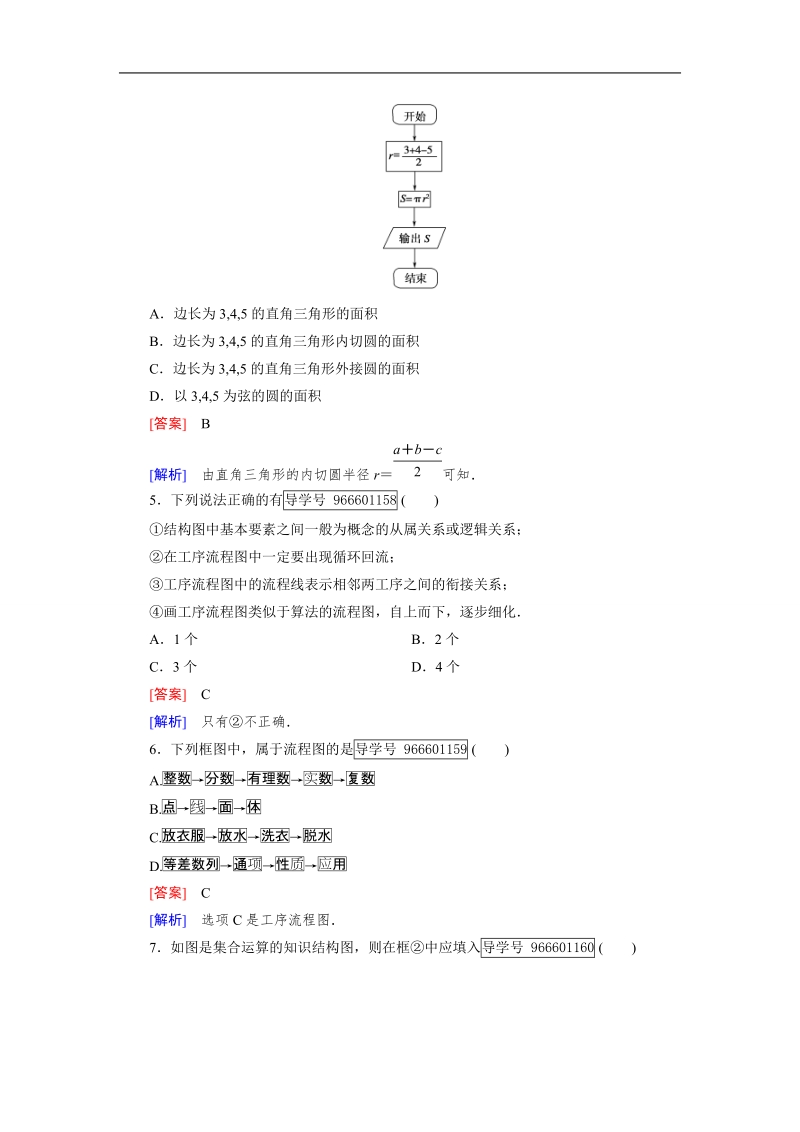 2016秋成才之路人教b版数学选修1-2练习：第四章　框　图 基本知能检测4.doc_第2页