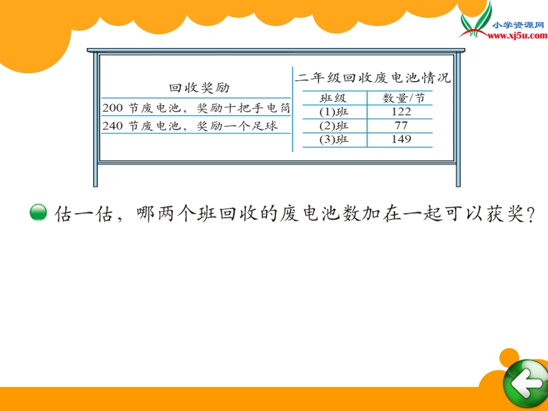 （北师大版）2016春小学二年级下数学课件：第5单元 回收废电池.ppt_第3页