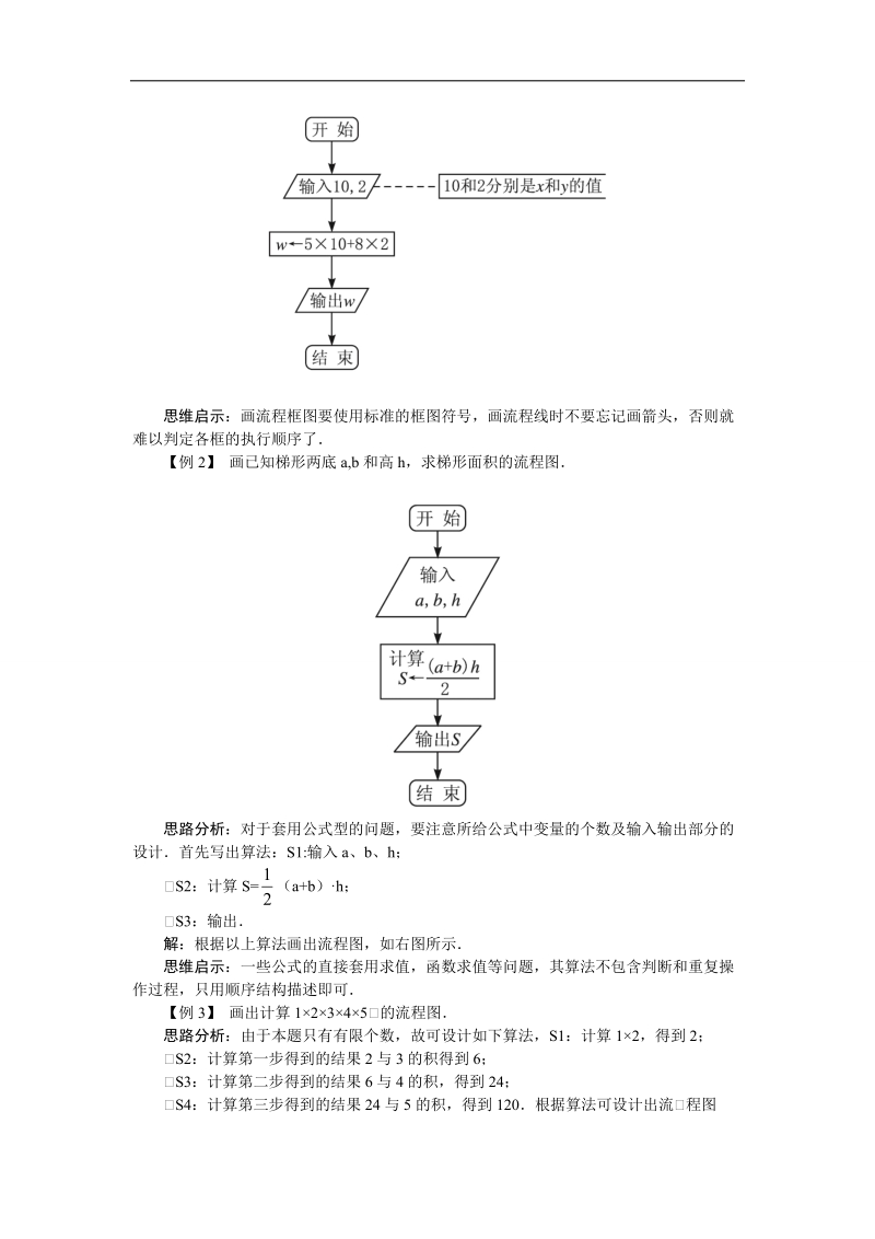 2017学年高中数学苏教版必修3知识导引 1.2.1顺序结构 word版含解析.doc_第3页