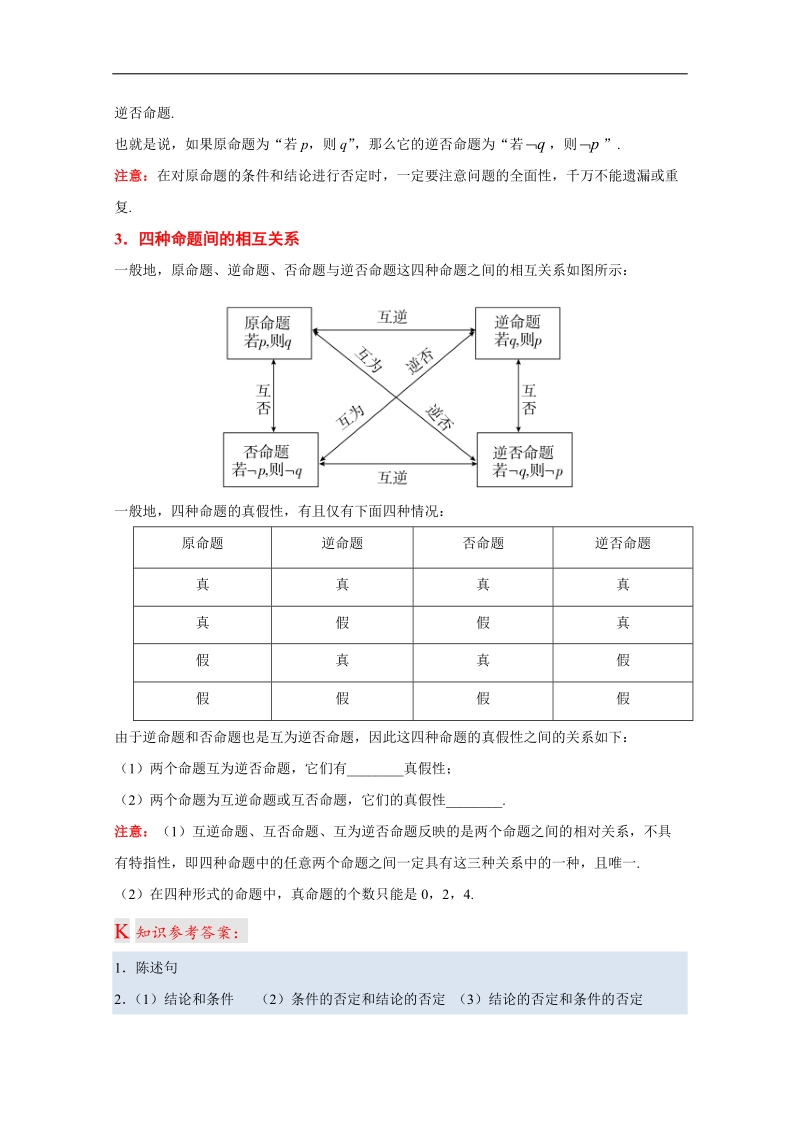 试题君之k三关高二理数人教a版选修2-1（第01章） word版含解析.doc_第2页