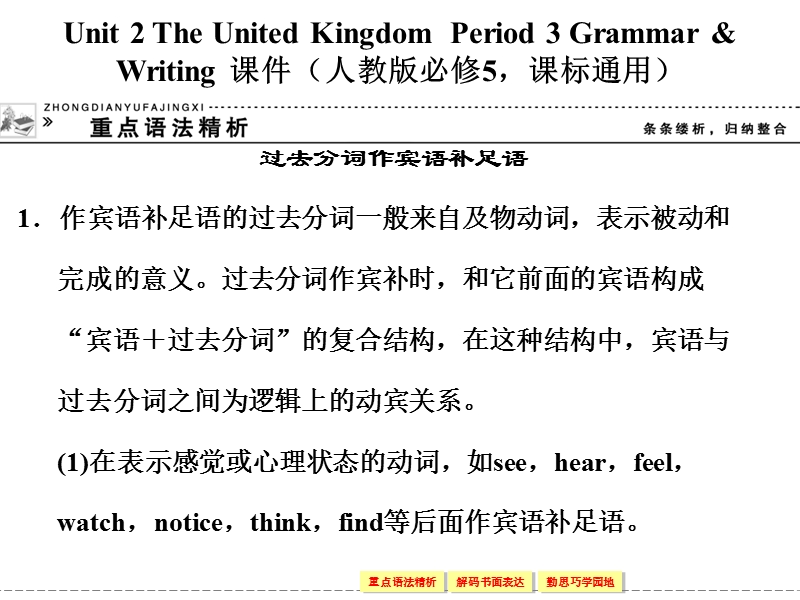 【创新设计】高中英语配套课件：必修5 unit 2 period 3（人教版，课标通用）.ppt_第1页