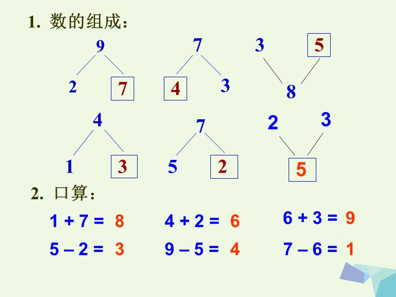 （同步课堂）一年级数学上册连加、连减课件沪教版.ppt_第3页