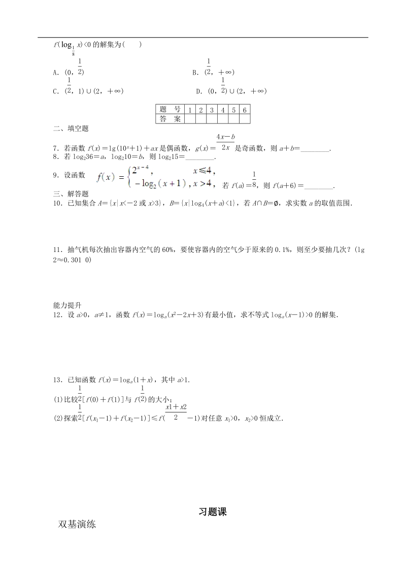 数学新课标：3.2基本初等函数习题 课后作业(人教b版必修1).doc_第2页